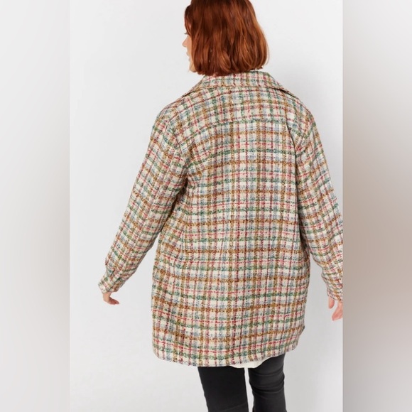 Joelle Tweed Oversized Blazer Jacket – Plaid Multicolor – Size L – Like New - Picture 3 of 12